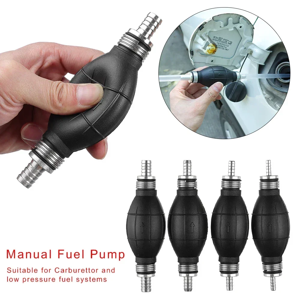 6mm/8mm/10mm/12mm Car Hand Fuel Pump Car Boat Hand Pinch Ball Aluminum Alloy One Way Hand Pump Fuel Rubber One Way Check Valve