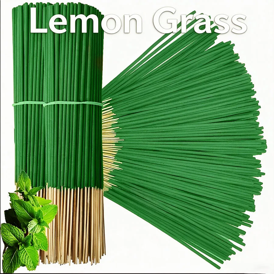 Handmade Lemongrass Scented Sticks, 22cm Strong-Scented Incense Sticks, Long-Lasting Fragrance, Suitable for Outdoor Activities, Camping, Barbecuing, Yoga, Reading, and Relaxing