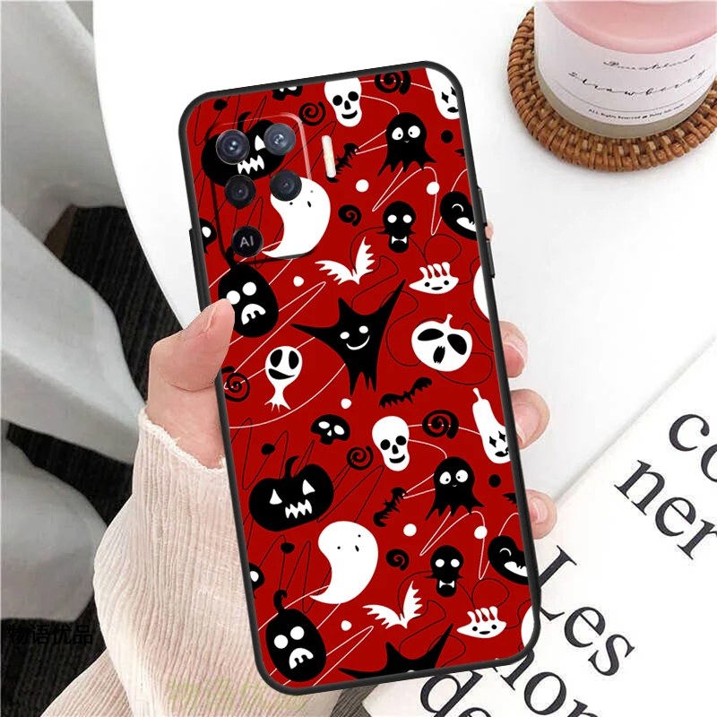 ハロウィン風スマホケース Oppo A78 A54 A74 A94 A17 A57 A77 A76 A16 A96 A18 A60 A80 A40 A38 A58 A98 A15 A5 Pro対応