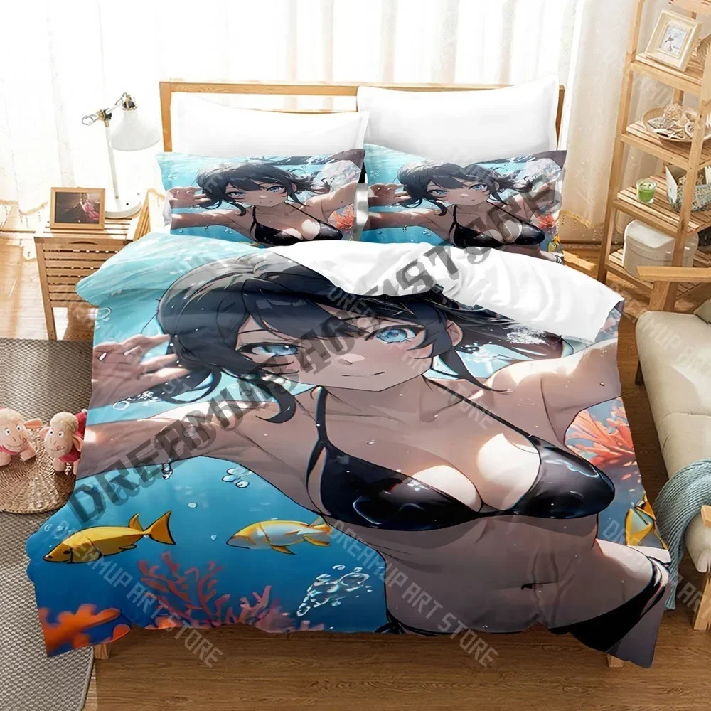 

3D-принт Sakurajima Mai Rascal Does Not Dream of Bunny Girl Senpai Комплект постельного белья Single Twin Full Queen King Size Комплект постельного белья