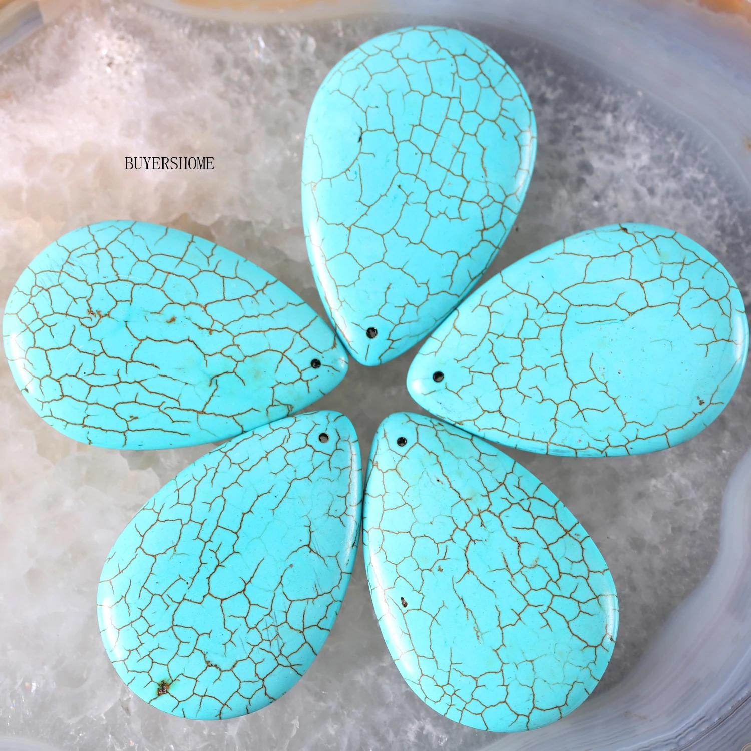 Синие бусины в форме сердца из говлита для мужчин и женщин, ювелирные изделия в подарок