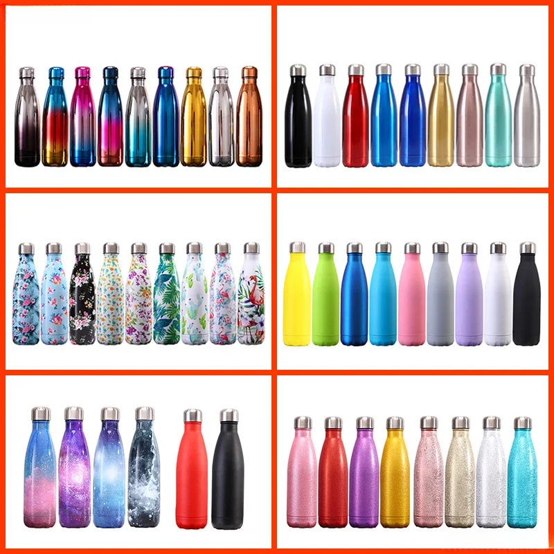 LMHBJY 500ML Fashion 304 Double Wall Stainless Steel Insulated Water Bottle Outdoor Sports Bottle Thermos Insulation Pot