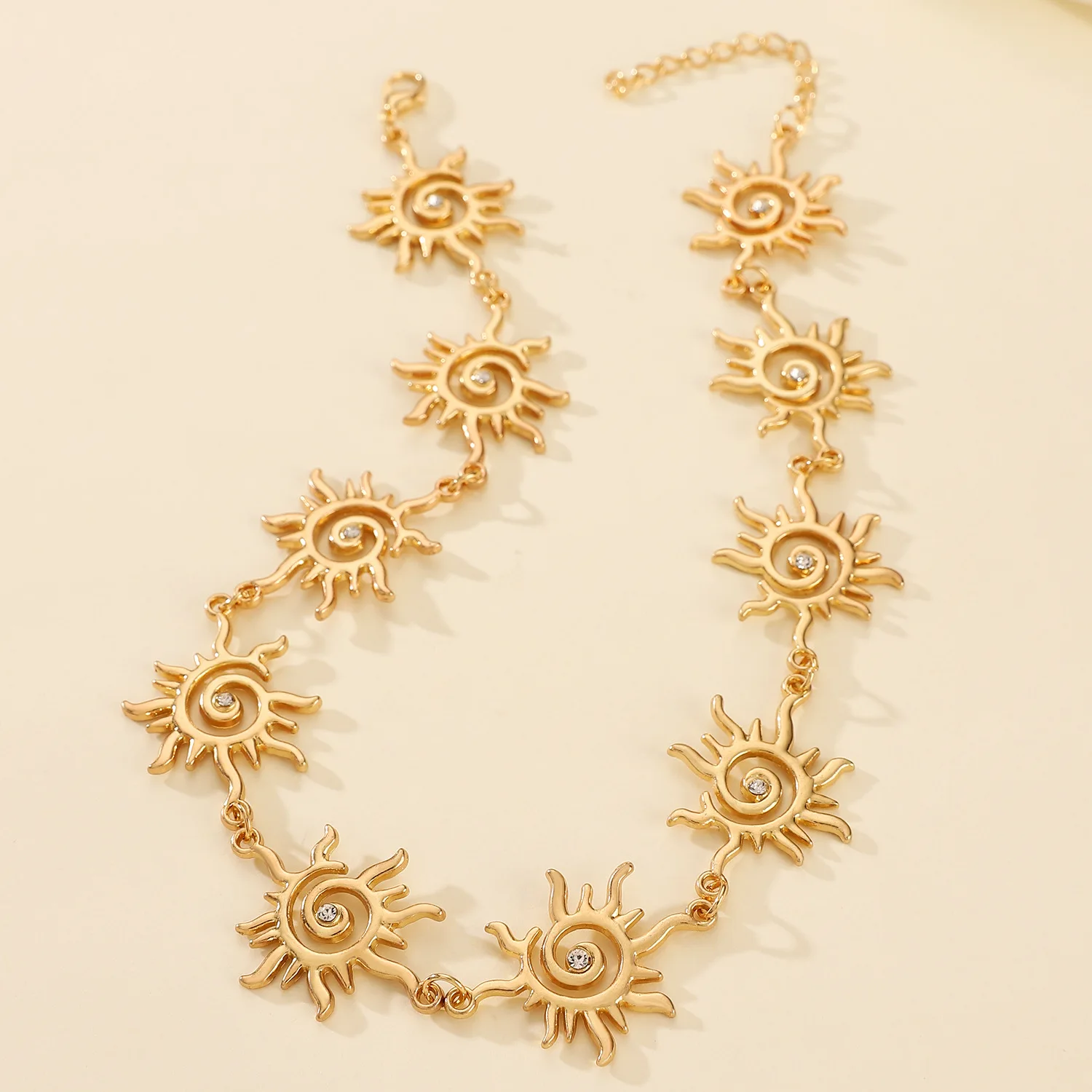 قلادة ذهبية اللون للنساء ، وصلة شمسية ، سبيكة مثيرة ، قلادة قصيرة ، مجوهرات ساحرة ، اتجاه حديث ، إبداعي ، كل المطابقة ، #3