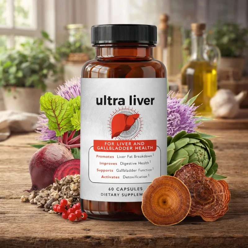 

Ультра-добавка для печени с экстрактом расторопши и корня одуванчика, богатая антиоксидантами, способствует естественной детоксикации, 60 капсул