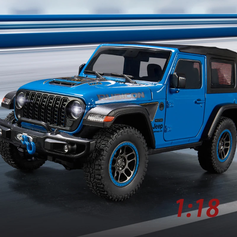 1:18 Rubicon Off-road Vehicles Alloy Car Model Toy Boy Diecasts Metal  Sound Light Kid Elite Fast and Furious Premium One Piece