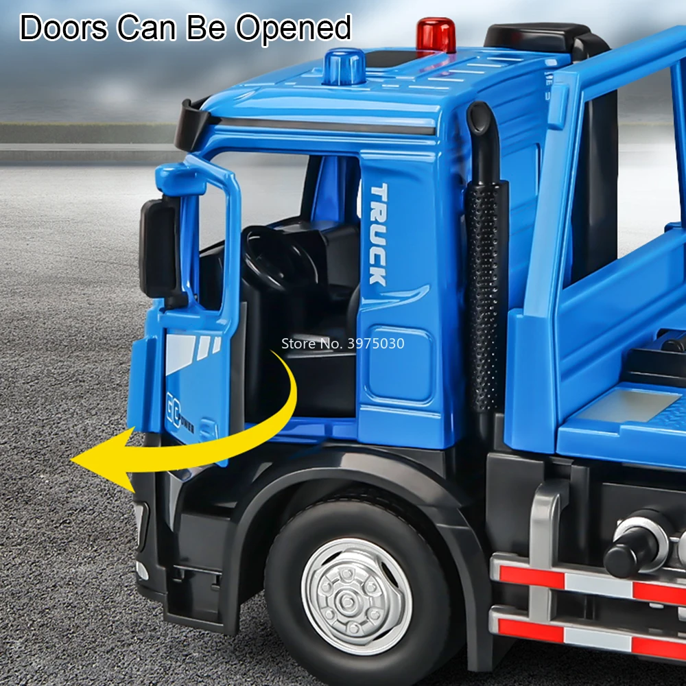 مقياس 1:24 سيارات مسطحة كهربائية لعبة مجسمة سبيكة دييكاست مع موسيقى خفيفة إطارات مطاطية مقطورات مصغرة للأولاد ألعاب تعليمية