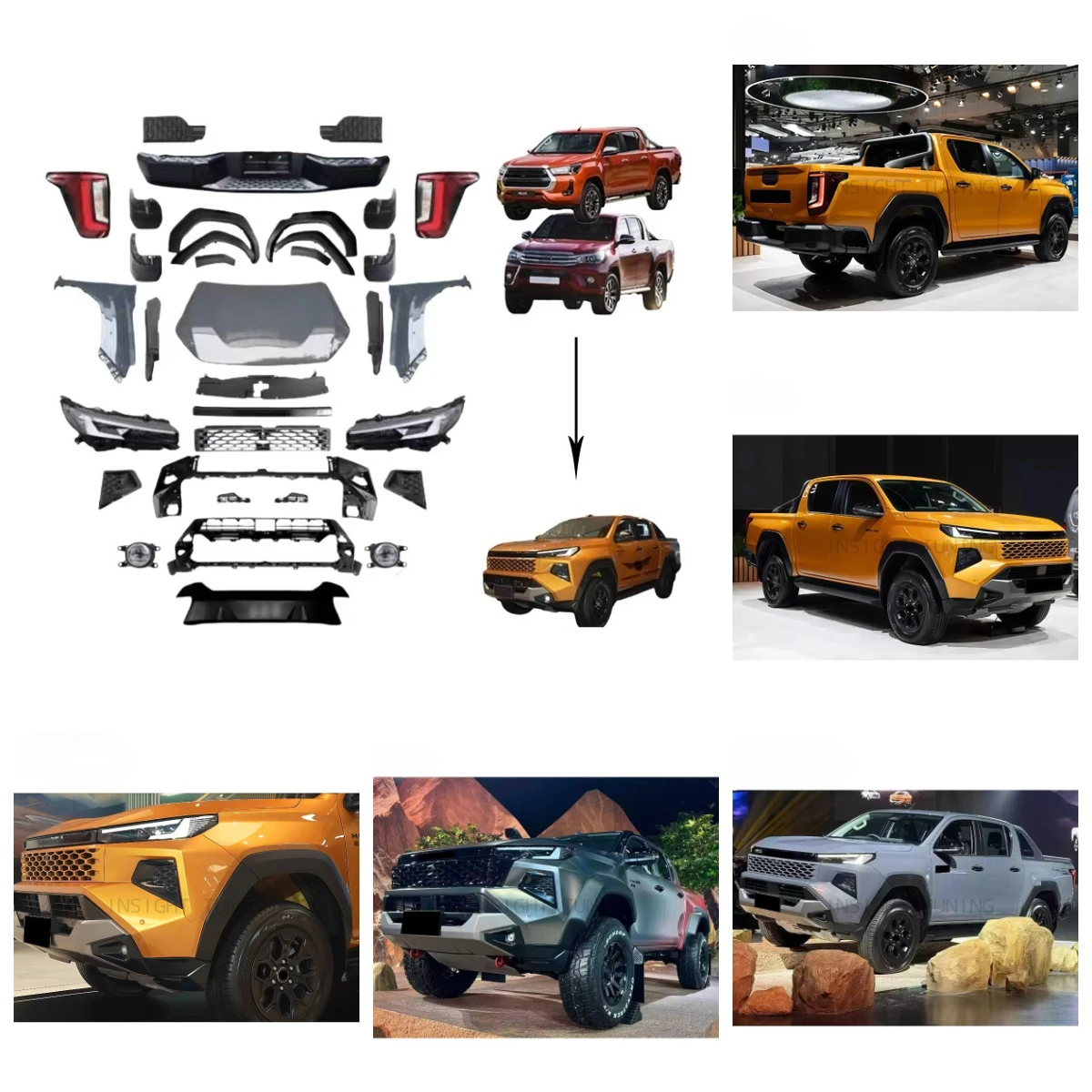 

Dream Garage Latest 2026 Hilux Travo Deign Car Bumpers Light Bodykit For Hilux Revo Rocco 2016+ Upgrade To New Body Kit