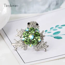 Fashion Punk Gem Frog Metal Ring for Women and Men 2023 Personalized Design Crystal Opening Adjustable Ring Gift