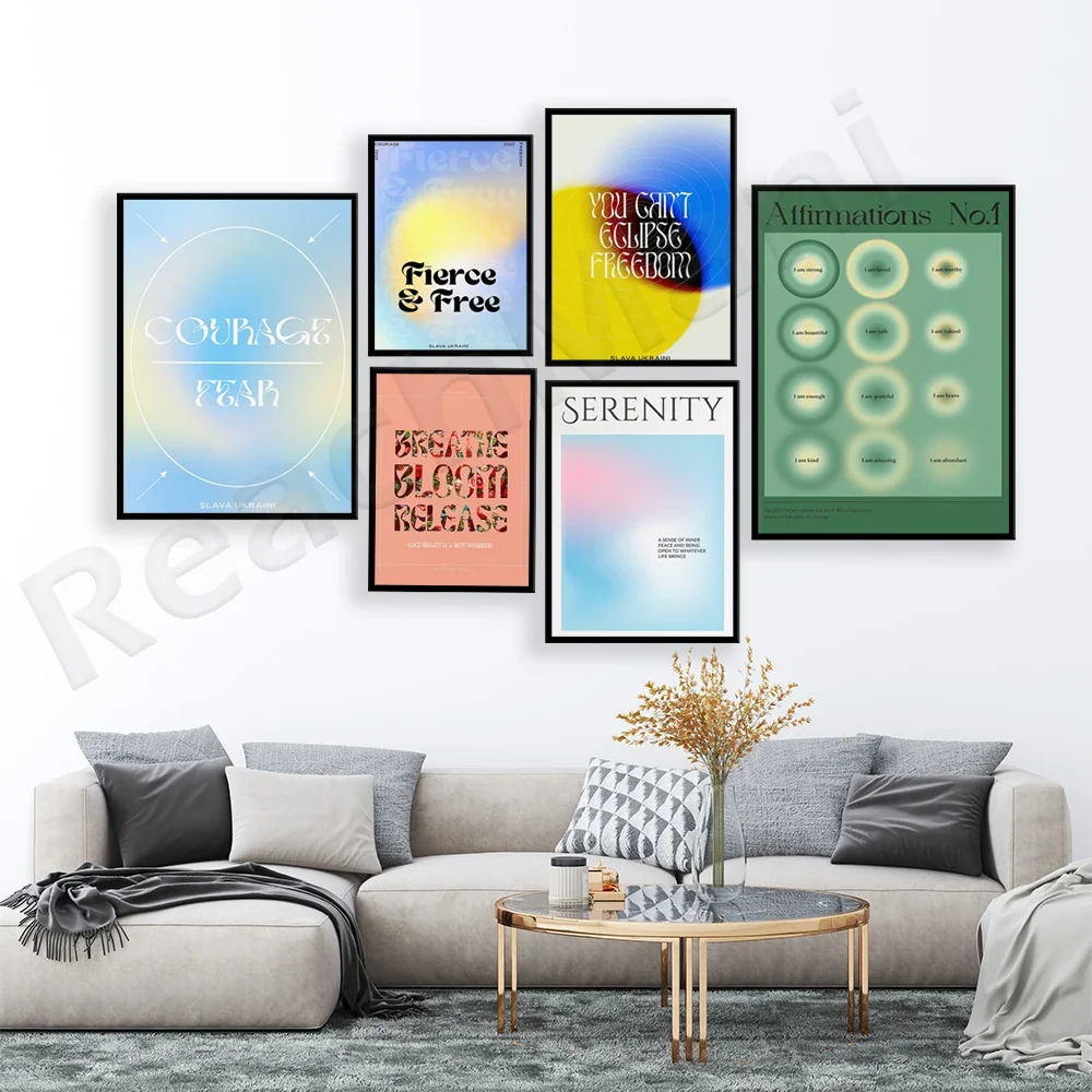 Tranquility Aura, Lyrics, Courage to Overcome Fear, Self Love Quote Art Energy Positive Affirmation Mindfulness Aesthetic Poster