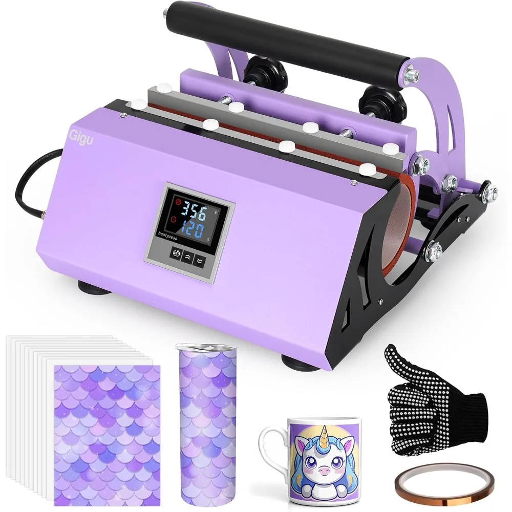 

Gigu Tumbler Heat Press Machine for 20oz-30oz Sublimation Blanks Tumblers Press, 11-16oz Mug Press with Sublimation Paper Heat