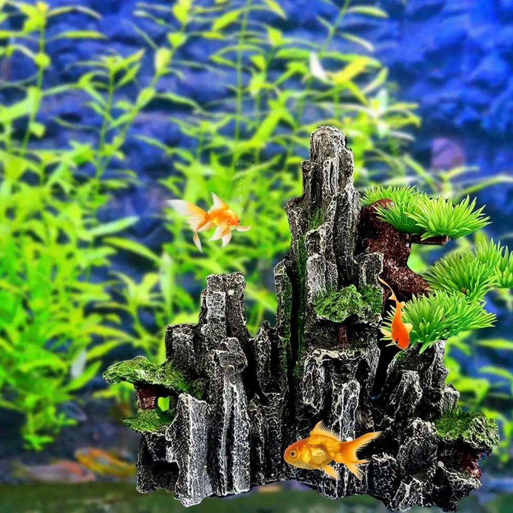 Resin Rockery  Unfading Color   Aquarium Rockery Resin Rockery Landscaping Ornament