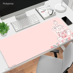 Cute Anime Mouse Pad Mause Mats Matcha Green Office Desk Mat Computer Deskmat Pink Mousepad Kawaii Deskpad Table Rug Xxl