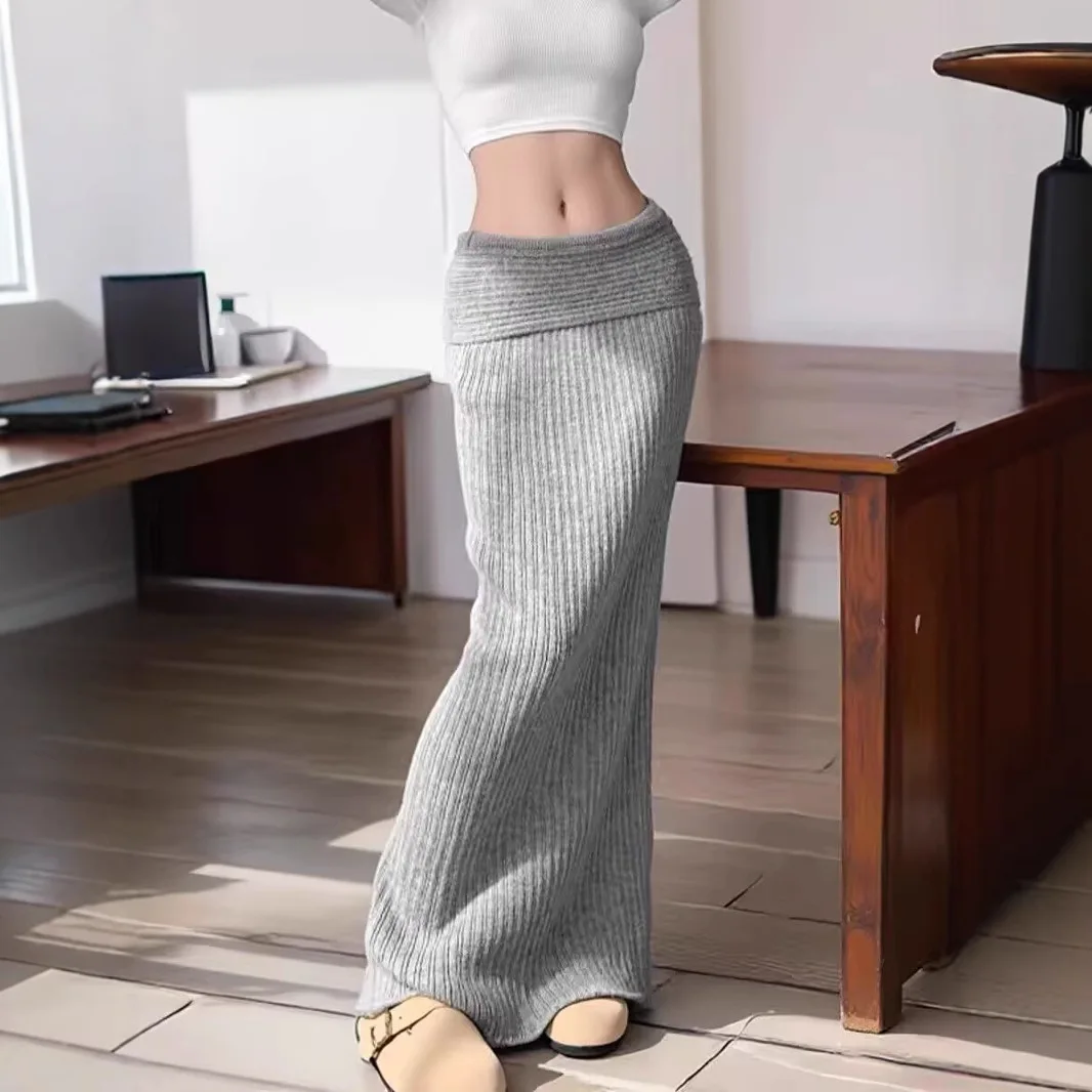 

Новая вязаная мини-юбка с низкой талией для женщин, весна 2026: элегантная однотонная облегающая юбка-карандаш, сексуальная, приталенная, в уличном стиле