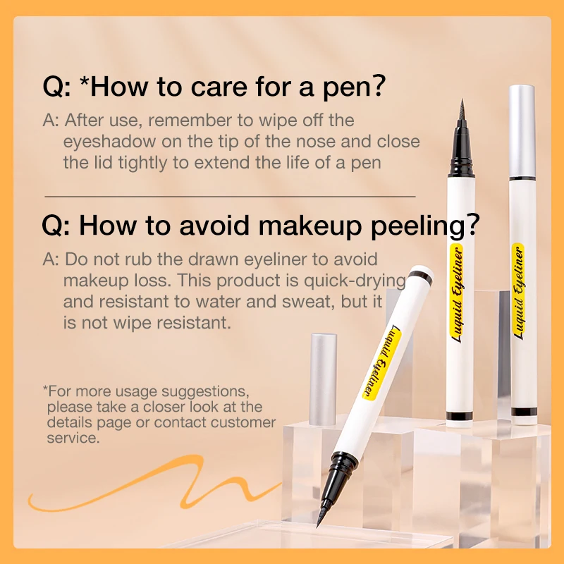 Kemelo Slim Dazzle Liquid Eyeliner Waterproof and Sweat-proof Female Beginners Four-color Optional