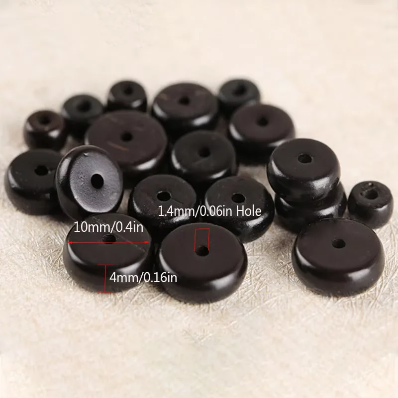 110PCS Natural Coconut Shell Crafts Beads Flat Wood Beads Spacer Beads for DIY Handmade Bracelet Jewelry Making Accessories