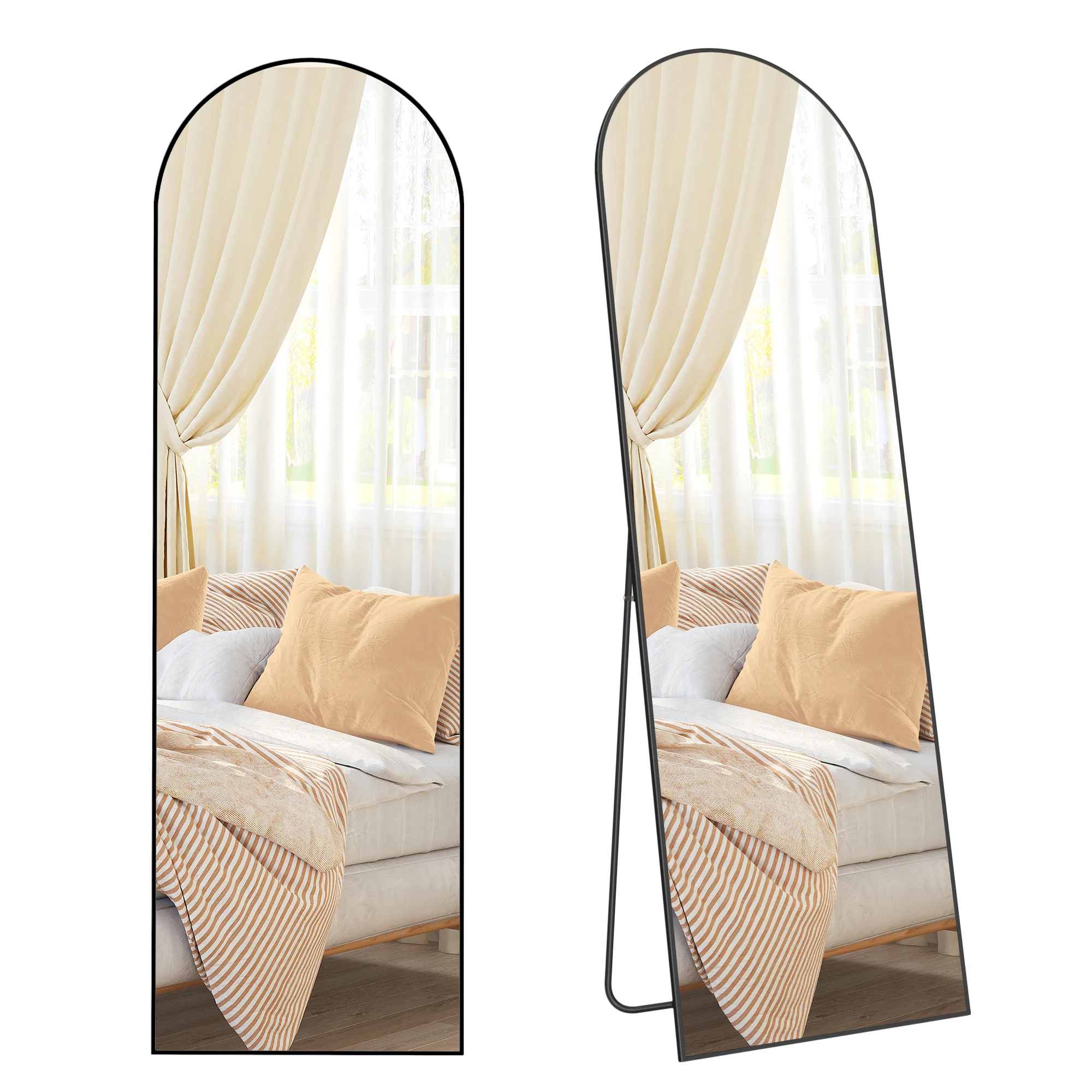 SONGMICS Full Length Mirror, 160 x 50 cm, Arched Floor Mirror with Stand image 3