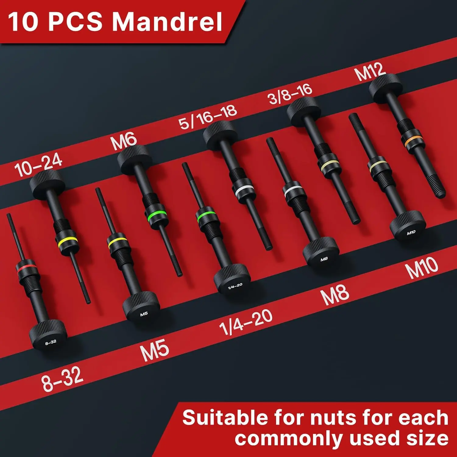 Professional Ratchet Rivet Nut Tool Kit with Quick-Change Mandrels and Durable Case for Easy Installation
