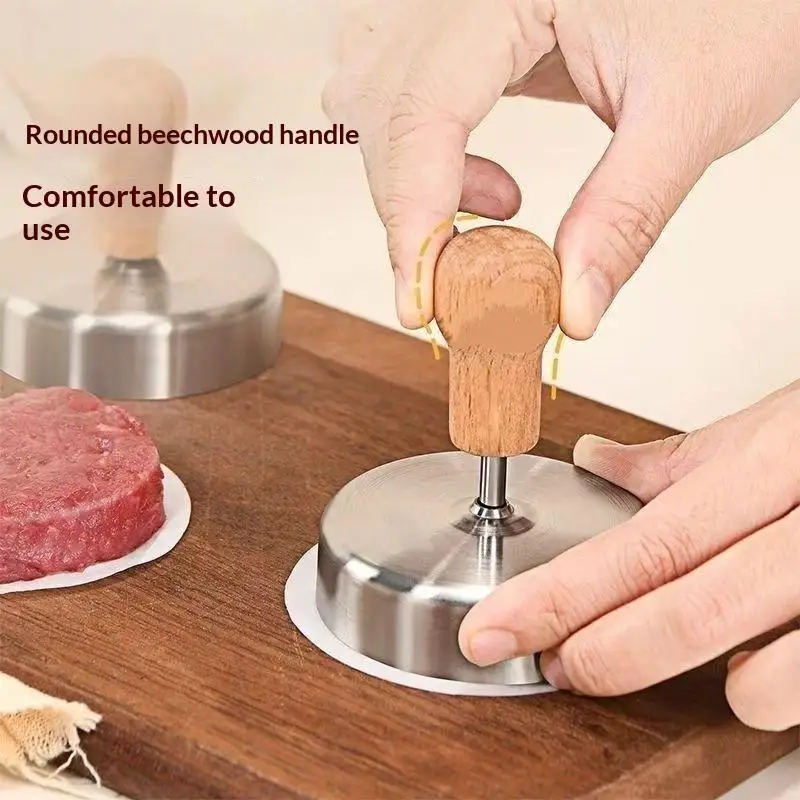 (Stainless Steel Hamburger Meat Press Patty Maker Non-Stick Smashed Burger Mold Heavy Duty BBQ Grill Kitchen Accessories)