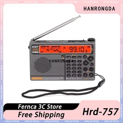 Hanrongda Hrd-757 Radio Fm All-Band Bluetooth Radio Fm Due schermi Ips con scheda Aux in gioca Ricevitore di emergenza Batteria personalizzata