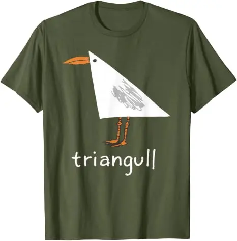 Triangull Dreieck Möwe Vogel Wortspiel Lustiges Strand-T-Shirt Y2k Vogelkunst Grafik-Bekleidung Weiche Baumwolle Kurzarm-T-Shirts Neuheit – Detail 16