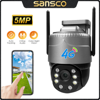 SANSCO 5MP 4G PTZ Camera AI Human Detection Tracking Outdoor 3MP Wireless Night Vision WIFI Surveillance IP Camera V380 PRO