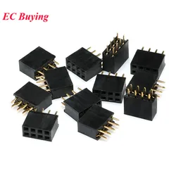 50/10pcs 2X4 PIN 4Pin Double Row Pin Female Header Socket Pitch 2.54mm 2*4P Straight Pin Strip Socket Connector