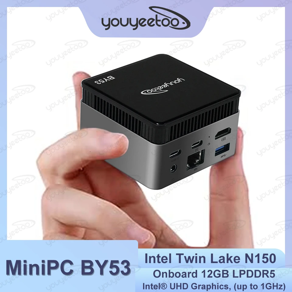 youyeetoo BY53 Windows 11 Mini PC Intel N150 12GB LPDDR5 M.2 2242