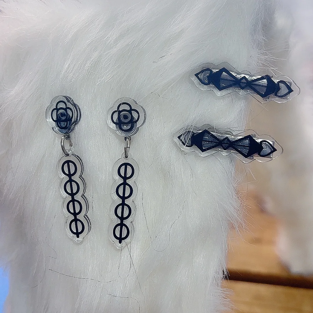 Shiori Novella دبوس الشعر أقراط الشعر الدعامة Mumei Nanashi Kronii Ouro تأثيري الدعامة