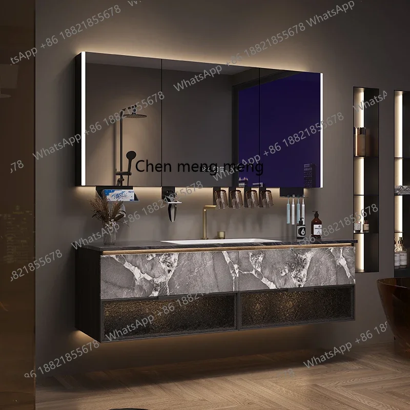 

X Hotel luxury stone slate bathroom cabinet combination light luxury bathroom washstand, high-end