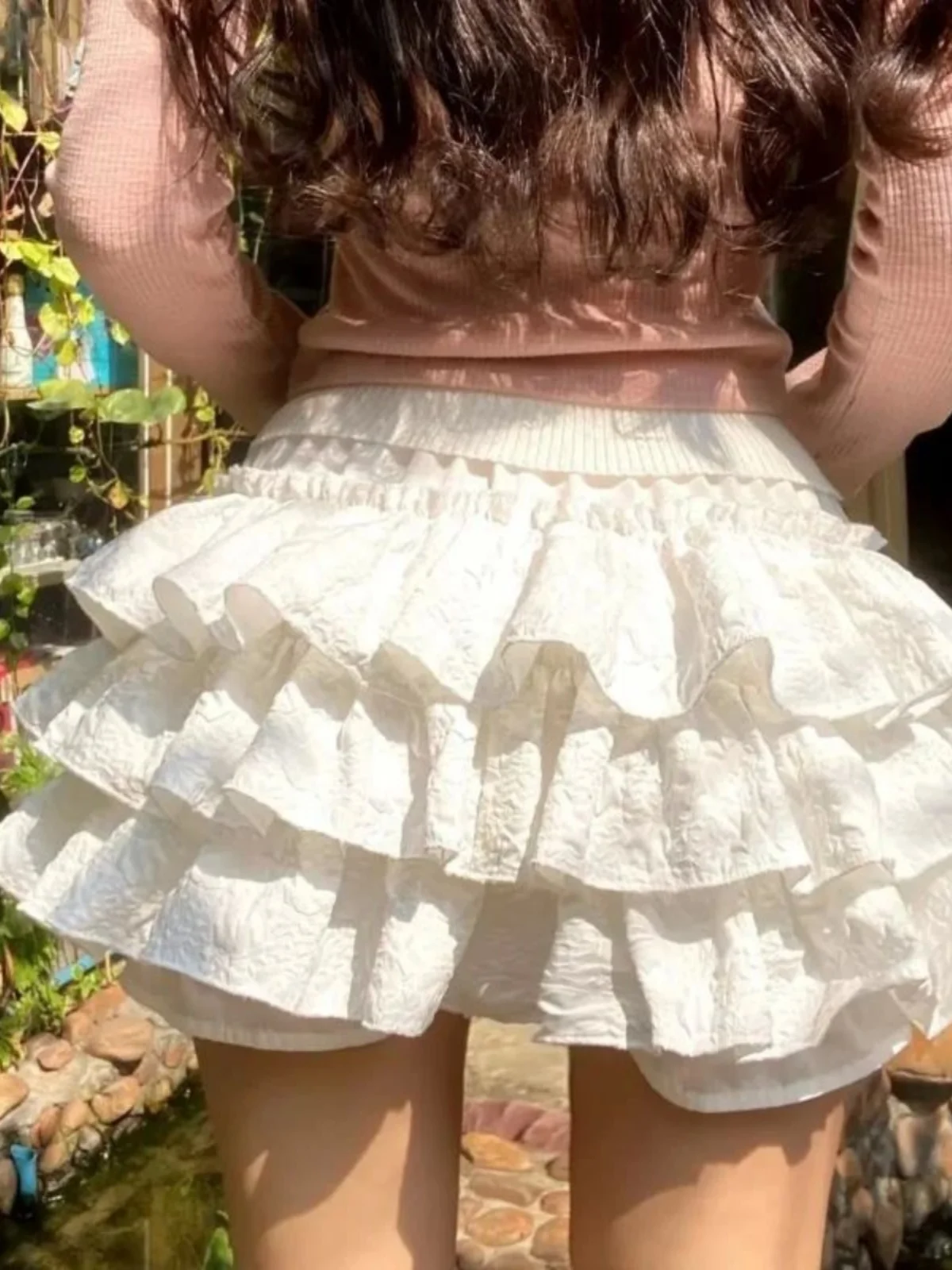 

Balleri ort Cake Skirt for Girls Puffy Bubble High Waist Streetwear Polyester Spring Faion A-Line Skirts