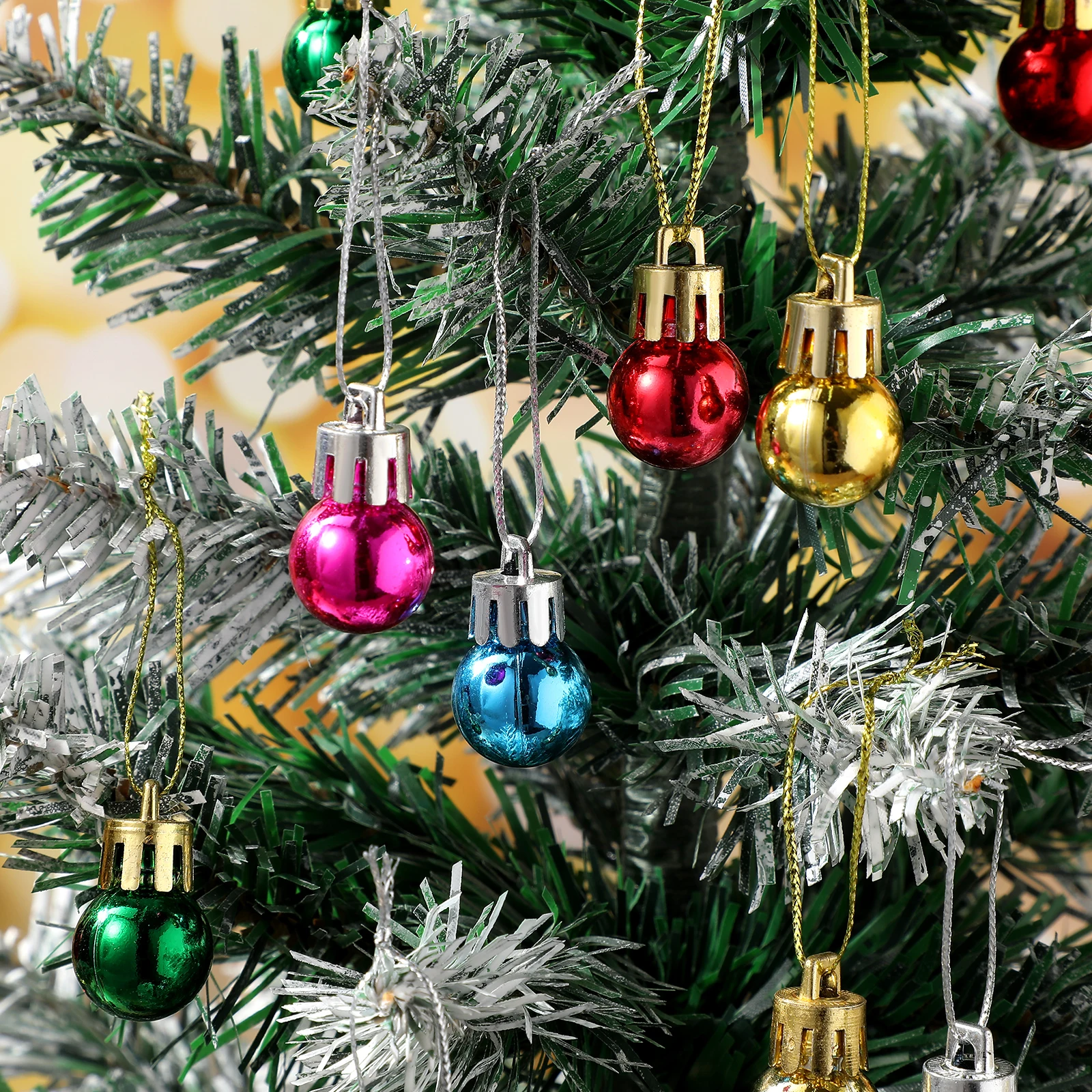 

24pcs 2Cm Christmas Pendant Miniature Ball Hanging Decor Xmas Tree Ornaments Party Accessory Home Entryway Graveyard Decoration