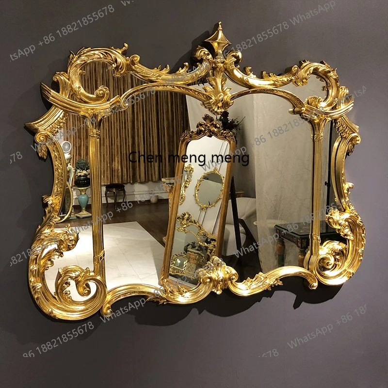 European mirror home French classical court makeup mirror backlight mirror bathroom