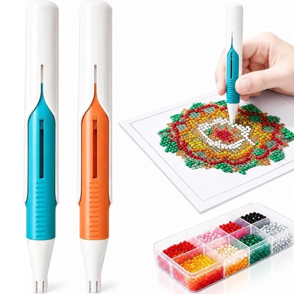 Portable Automatic Diamond Painting Pen Pick up Tool DIY Diamond Art Stylus Mechanical Dispensing Precision Placement