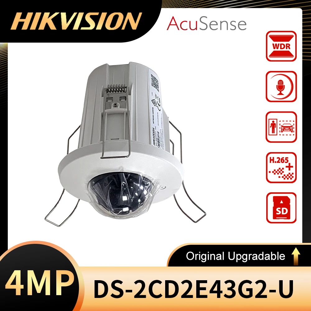 New HIKVISION DS-2CD2E43G2-U Replace DS-2CD2E20F English Version 4MP CCTV Mini Dome Embedded IP Camera Built-in Mic Support PoE