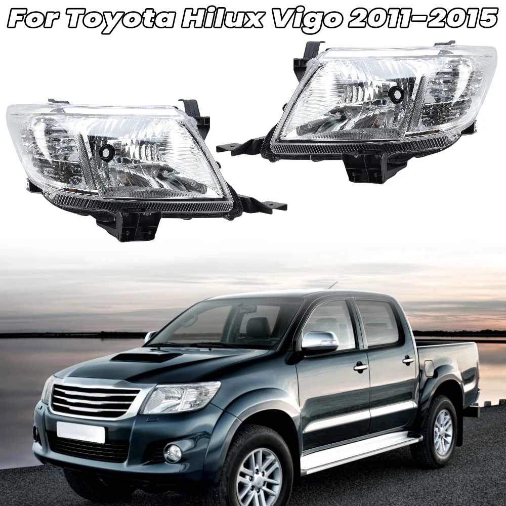 

Headlight for Toyota Hilux Vigo 2011 2012 2013 2014 2015 Head Light Lamp no bulb front headlights 1pcs headlamp accessories