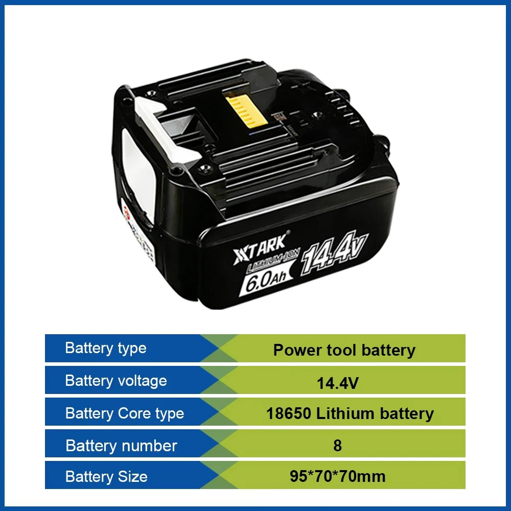 14.4V 6000mAh Li-ion Battery for Makita