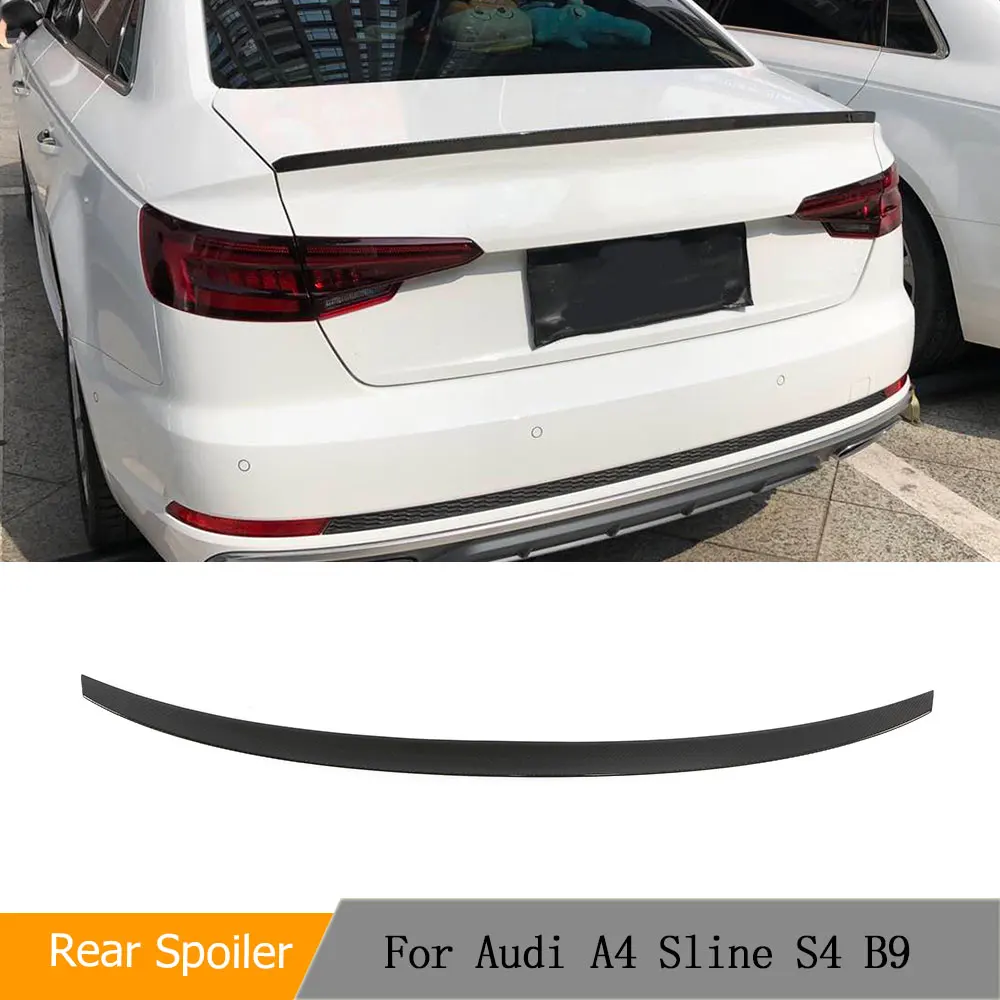 

Rear Trunk Boot Lip Spoiler Wing Lip for Audi A4 Sline S4 B9 2017-2023 Real Carbon Fiber Rear Spoiler Trunk Wing