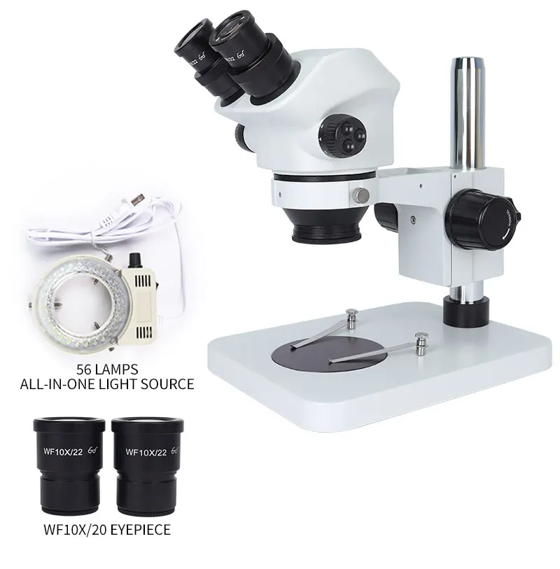 Тринокулярный микроскоп SANQTID TD-750 с непрерывным зумом 7-50X, бинокулярный микроскоп для ремонта мобильных телефонов и ювелирных изделий