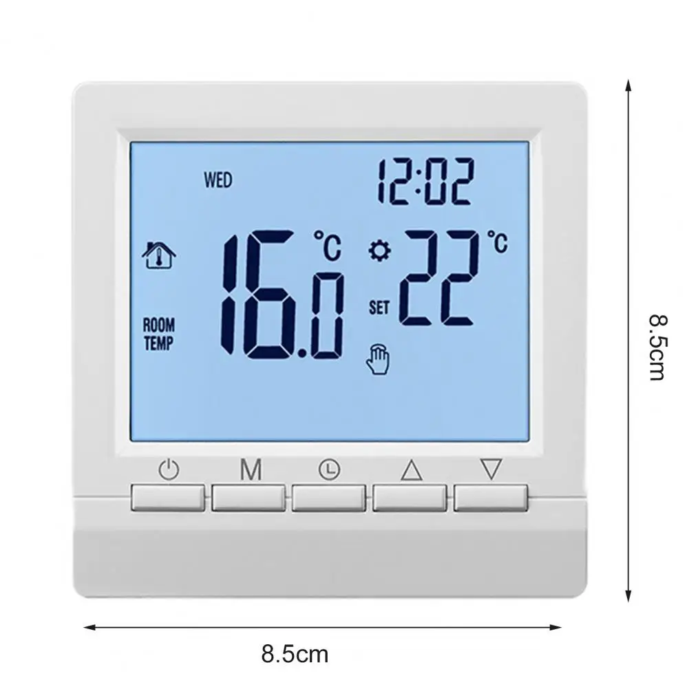 Termostato inteligente para el hogar con retroiluminación, controlador de temperatura de calefacción de habitación de pared con pantalla LCD grande