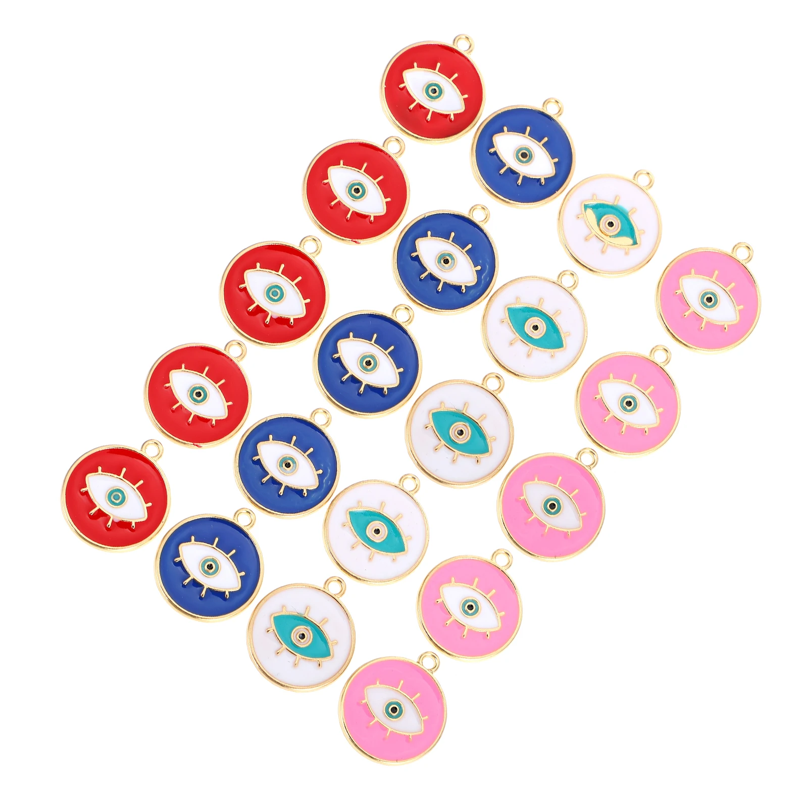 

20pcs Round Tag Pendant Alloy Diy Jewelry Making Materials Durable Bracelet Necklace Accessories Craft Hanging Ornaments