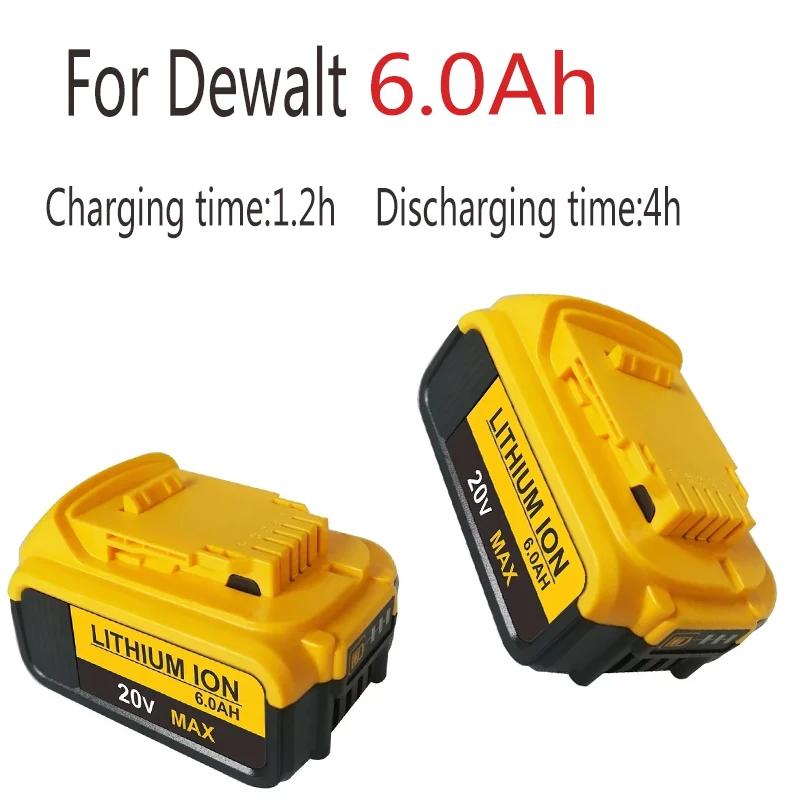 

18V Battery 6.0Ah DCB200 DCB184 DCB181 Replacement Li-ion Battery for DeWalt MAX XR power tool 6000mAh lithium Batteries
