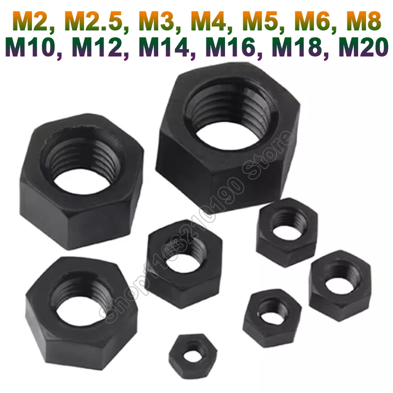 

5-50pcs Nylon Plastic Hex Nuts M2 M2.5 M3 M4 M5 M6 M8 M10 M12 M14 M16 M18 M20 Black Nylon Nut Insulation Hexagon Locknut DIN934