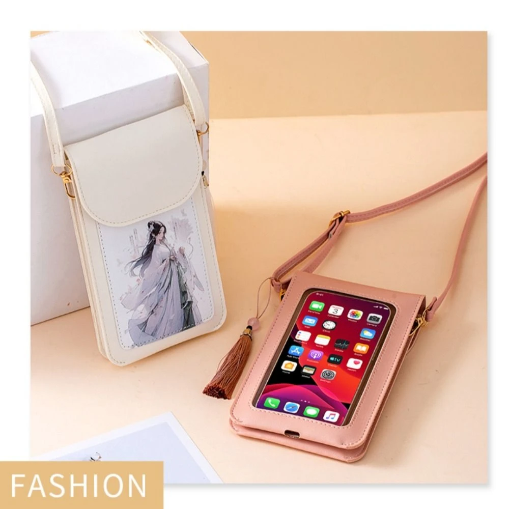 Touchable Screen Touch Screen Phone Bag Chinese Style Oriental Style Touch Screen Mobile Phone Case PVC Storage Bag