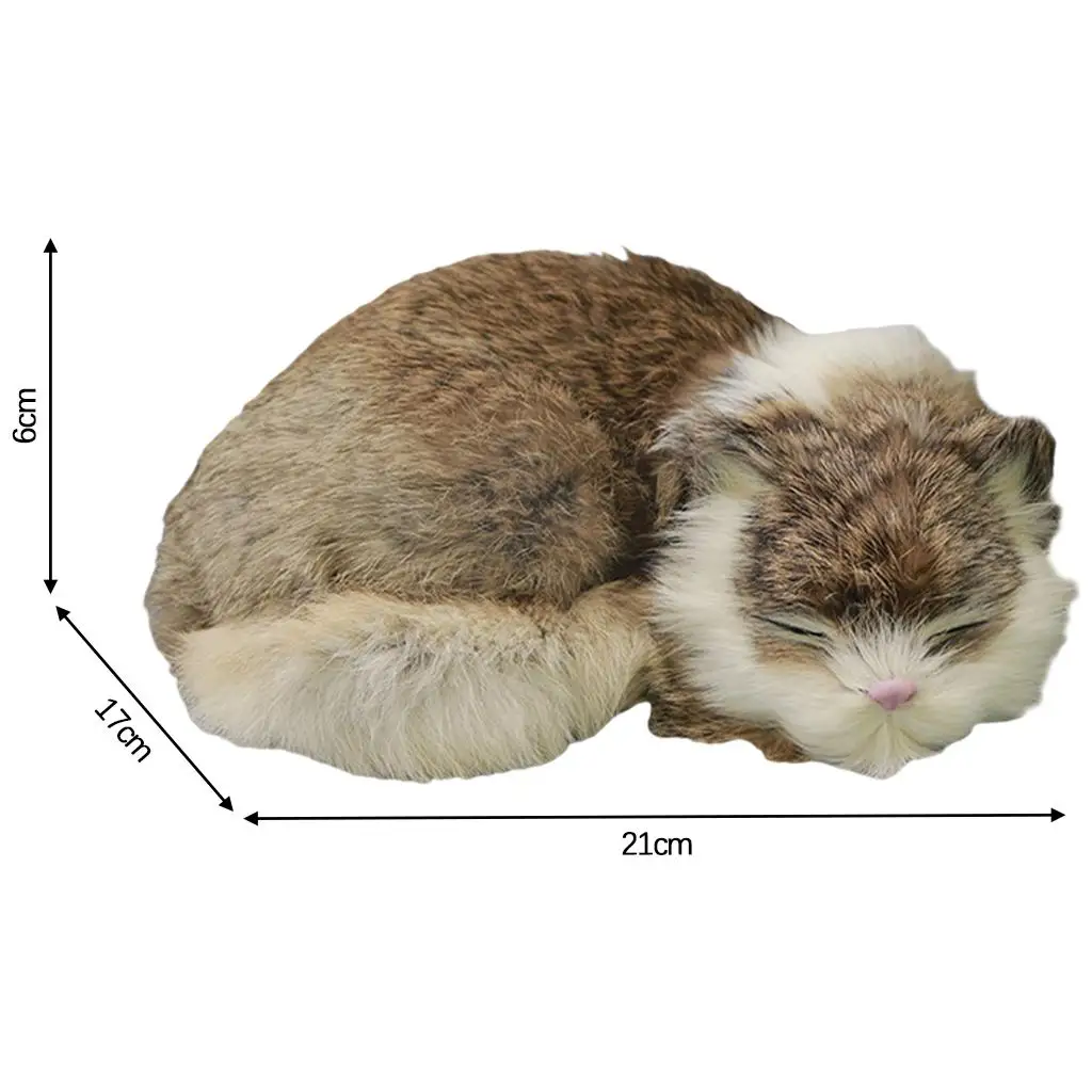 현실적인 고양이 귀여운 봉제 동물 입상 인형 장난감 크리스마스 장식품 선물