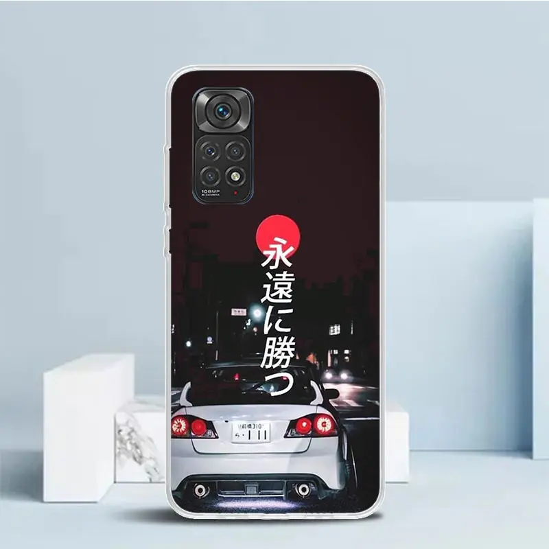 JDM Type R Civic Sport Car Phone Case For Xiaomi Redmi Note 13 12S 12 11S 11 11T 11E Pro Plus 10S 10 9S 9 8T 8 7 + Soft TPU Back