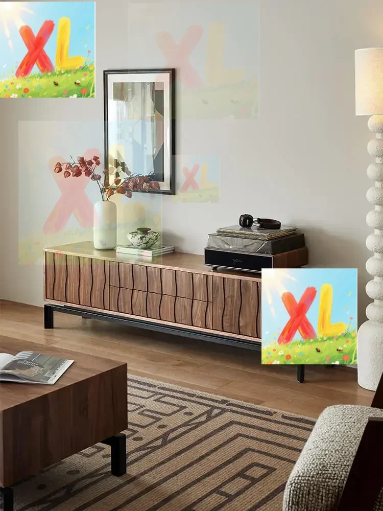 

Североамериканский шкаф для телевизора из цельного дерева, журнальный столик, комбинация большой квартиры, гостиной, ретро-индустриальный стиль, черный орех ли