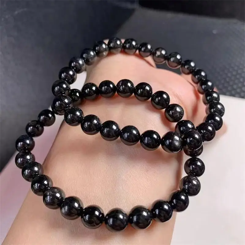 7.5MM Natural Hypersthene Bracelet For Women Fashion Summer Dopamine Charm Jewelry Accessories Gift 1PCS