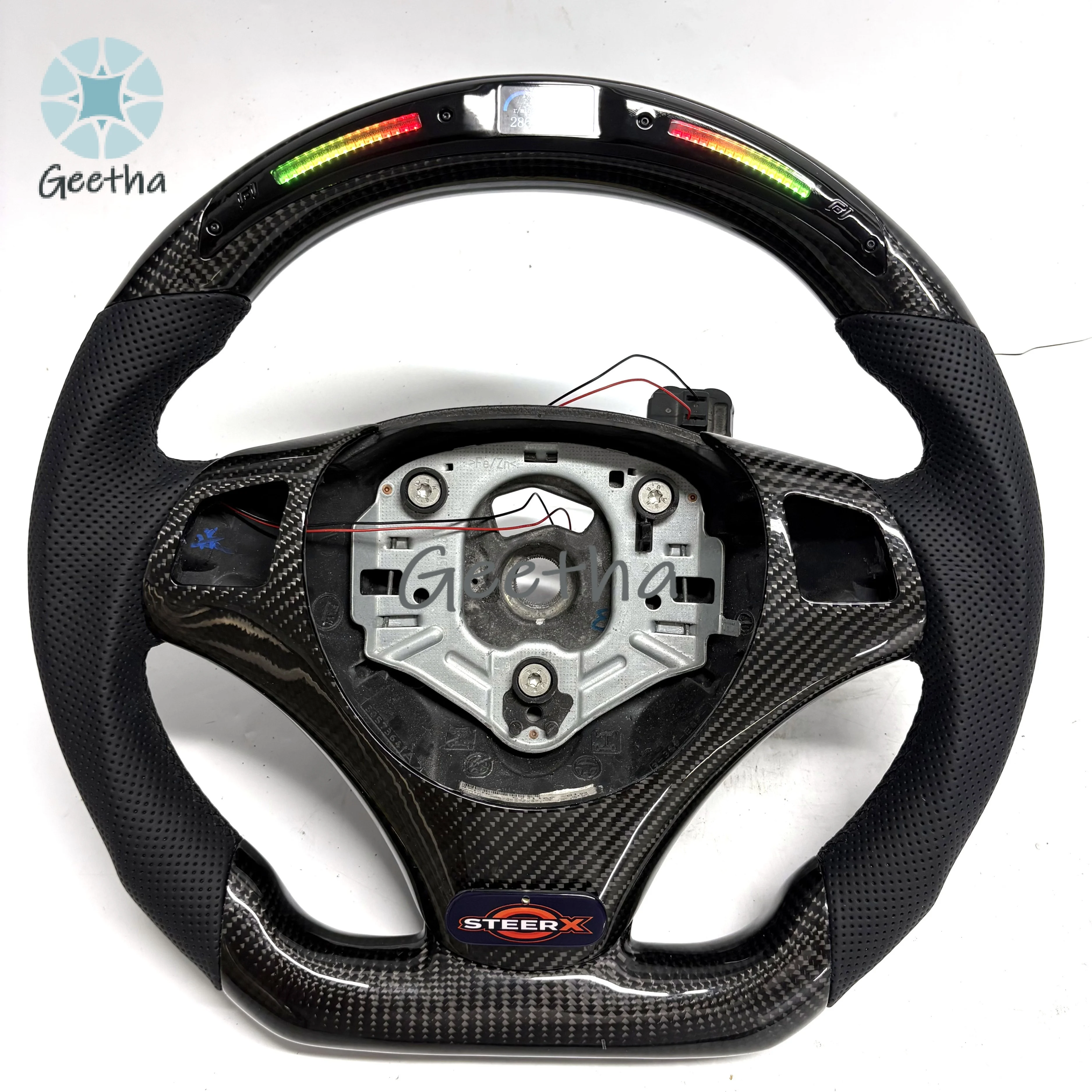 For The BMW E90 M3 Carbon Fiber Sports Steering Wheel Supports Paddle Shifters and Is Compatible with E82, E87, E90, E92, and E9