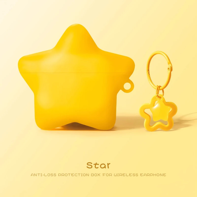 

For AirPods Pro3 pro2 pro For AirPods 1 2 3 4th generation Wireless Bluetooth Headset Cover ﻿Star shaped silicone earphone case