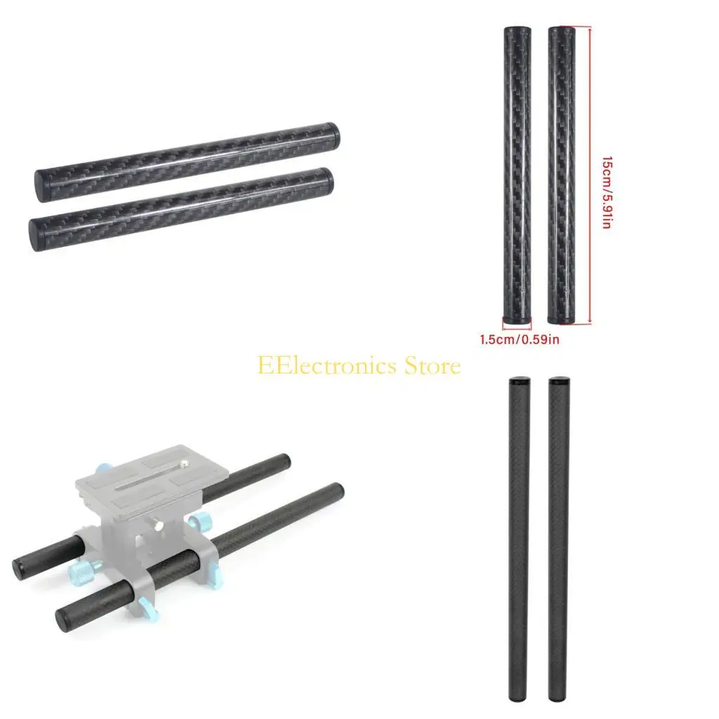 

B03C 2Pcs 10/15/25/30/40cm Carbon Fiber for DSLR Rail Support System Rig Follow Focusing Photography Studio Accessories